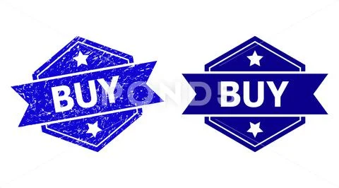 Hexagonal BUY Watermark with Unclean Texture and Clean Variant ...