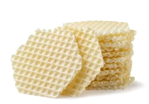 Hexagonal cake wafers on a white background. Isolated Stock Photos