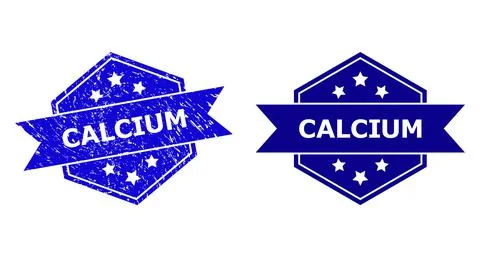 Hexagonal CALCIUM Seal with Rubber Surface and Clean Variant Stock Illustration
