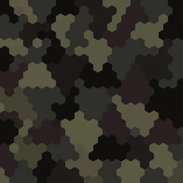 Hexagonal camouflage pattern. Geometric military camo hexagonal pattern for.. Stock Illustration