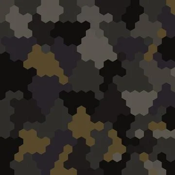 Hexagonal camouflage pattern. Geometric military camo hexagonal pattern for a Stock Illustration