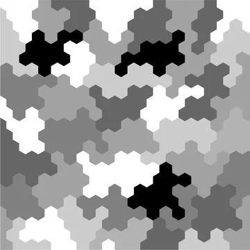 Hexagonal camouflage pattern. Geometric military camo hexagonal pattern for a Illustrazione stock