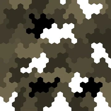 Hexagonal camouflage pattern. Geometric military camo hexagonal pattern for a Stock Illustration