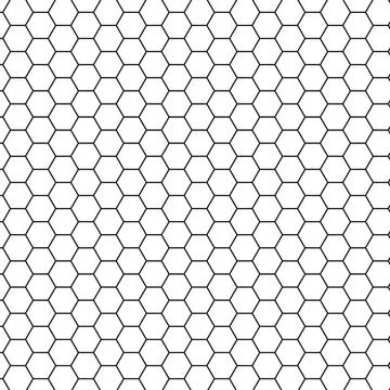 Hexagonal cell grid seamless pattern. Mosquito net, bee comb grid texture. Fish Stock Illustration