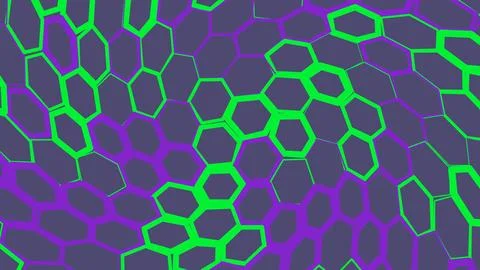 Hexagonal cell pattern with glowing green lines 스톡 일러스트