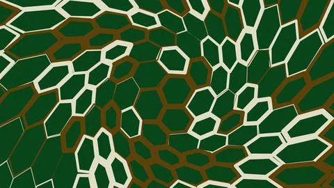 Hexagonal cell pattern on green leaf surface 库存插图