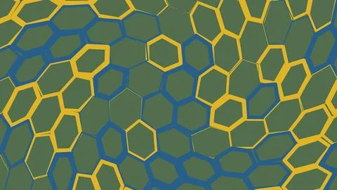 Hexagonal cell structure with color borders 库存插图