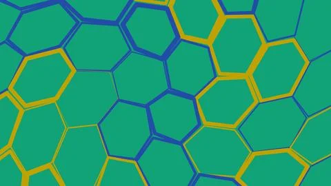Hexagonal cell structure with color gradient borders Stockillustratie