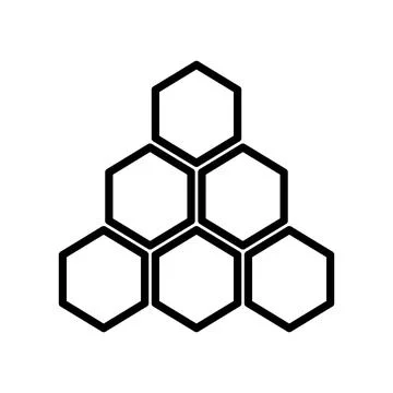 Hexagonal cell structure diagram for material science research Stock Illustration