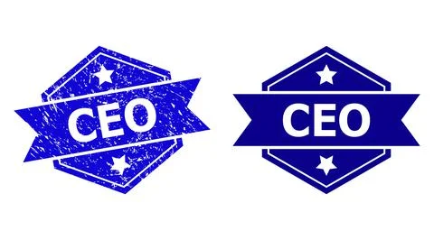 Hexagonal CEO Stamp with Unclean Style and Clean Variant Stock Illustration