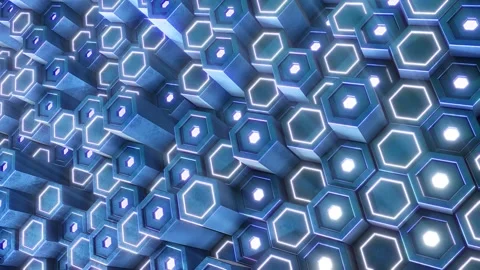 Hexagonal columns background Stock Footage 262626199