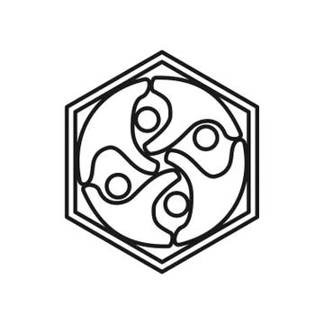 Hexagonal Commitment Teamwork Together Outline Logo イラスト素材