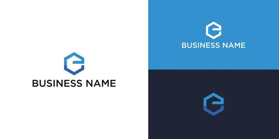 Hexagonal Corporate Tech Logo Design Ilustração Stock