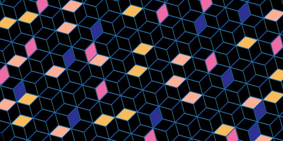 Hexagonal cube pattern. Modern vector background. Stock Illustration