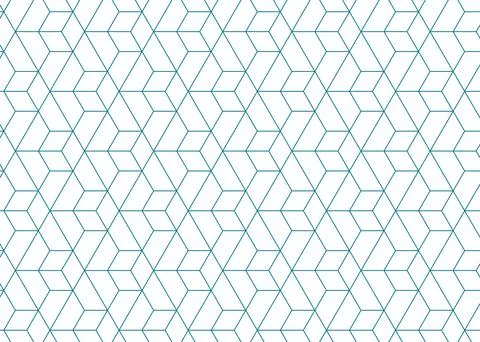 Hexagonal cubes outline pattern background Stockillustratie