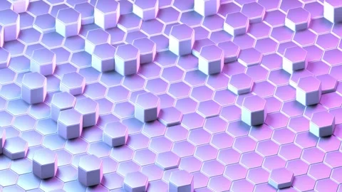 Hexagonal cyberpunk technology background, sci-fi futuristic neon style Video stock 204898503
