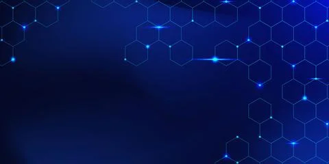 Hexagonal cyberspace blue background Stock Illustration