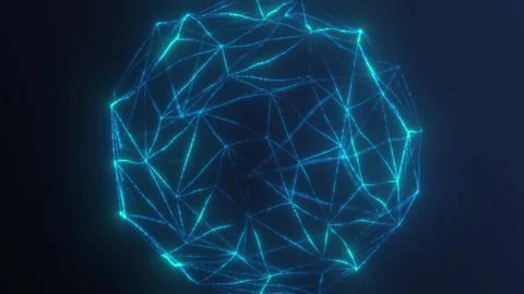 Hexagonal cyberspace neon line moving loop abstract technology background Stock Footage 243006104