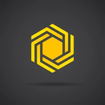 Hexagonal design element Stock Illustration