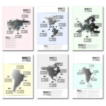Hexagonal design infographic templates. Brochure, flyer or report for business, Stock Illustration