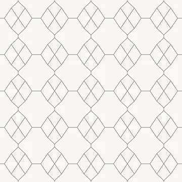 Hexagonal diamond lattice seamless pattern in minimal line design, geometric イラスト素材