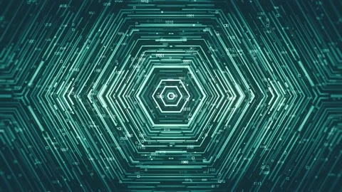 Hexagonal Digital Data Background Stock Footage 152948448
