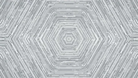 Hexagonal Digital Data White Background Stock Footage 152948569