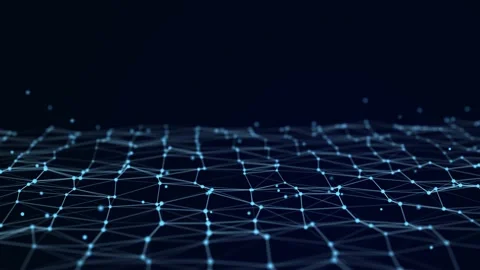 Hexagonal digital structure.  Connection of dots and lines on a dark background. Stock Footage 159718335