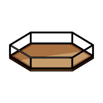 Hexagonal display tray with transparent sides Stockillustratie