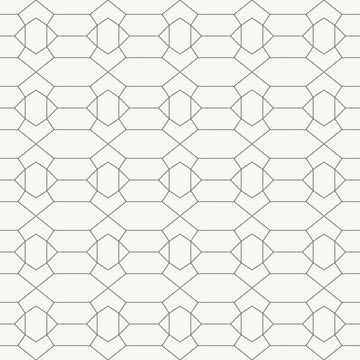 Hexagonal elongated connector network seamless pattern in minimal line design Stockillustratie
