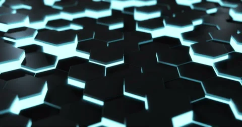 Hexagonal Floor Loop Blue 4K Stock Footage 62320596