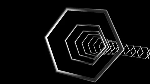Hexagonal frame tunnel Stock Footage 32350127