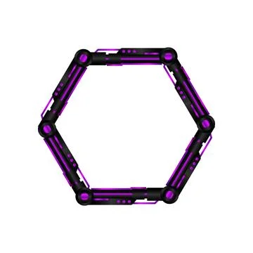 Hexagonal futuristic border frame avatar element vector Stockillustratie