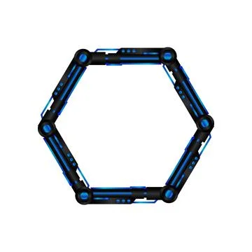 Hexagonal futuristic border frame avatar element design Illustrazione stock