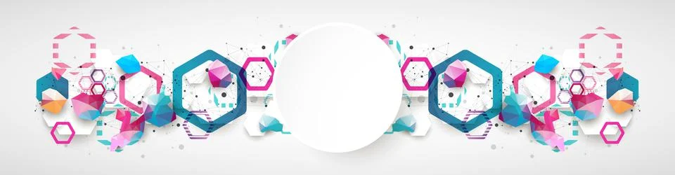 Hexagonal geometric array. Abstract background. Science and connection vector 스톡 일러스트