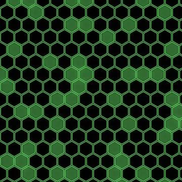 Hexagonal geometric pattern black and green abstract design 库存插图