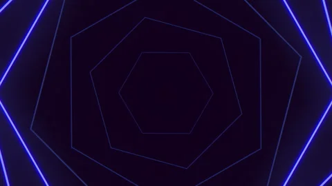 Hexagonal geometric pattern in blue and purple Vídeo Stock 279609057