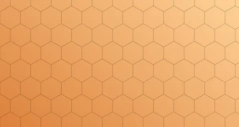 Hexagonal geometric pattern in gold and amber tones 库存插图