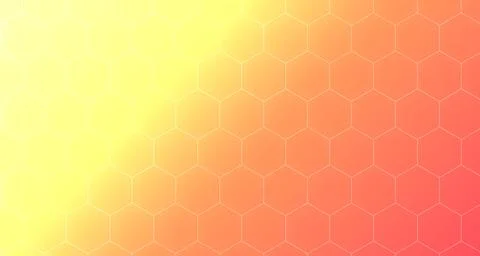 Hexagonal geometric pattern with pink and orange gradient Stock Illustration