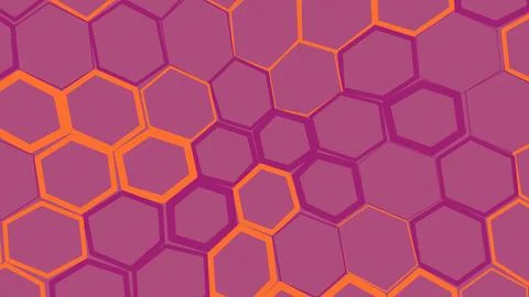 Hexagonal geometric pattern in purple and orange Stockillustratie