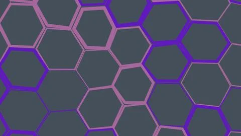 Hexagonal geometric pattern with purple and pink outline Illustrazione stock