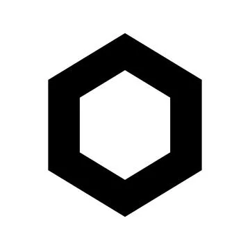 Hexagonal geometric shape isolated on transparent background Stock Illustration