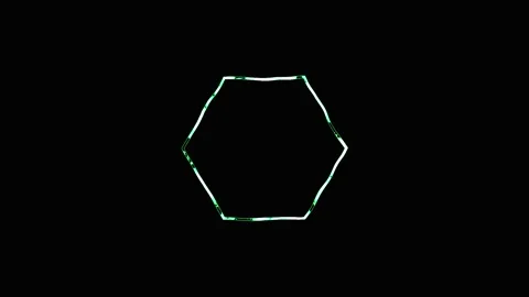 Hexagonal geometric shapes animating with subtle light flares in dark backg.. Video stock 342515173