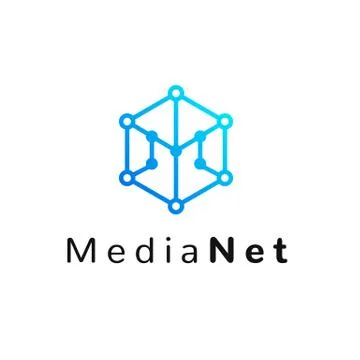 Hexagonal geometrical social network logo icon with letter M, simple lines.Ho Stock Illustration