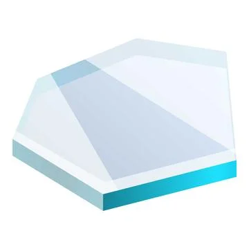 Hexagonal glass platform displaying light blue border Stockillustratie