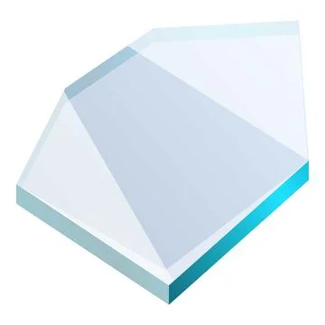 Hexagonal glass prism refracting light beams isometric icon Stock Illustration