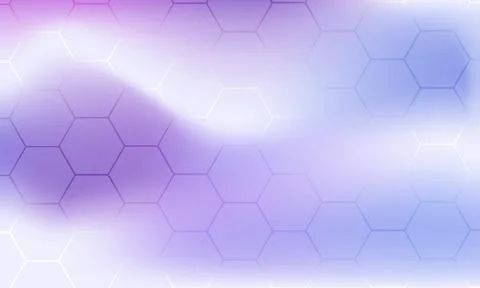Hexagonal glass texture with soft purple flowing gradient background Stock Illustration