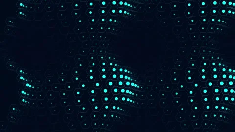 Hexagonal glowing blue dots moving in rhythmic pulses for modern digital ba.. Video stock 342322350