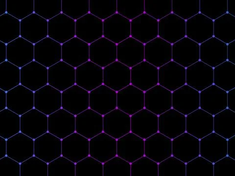 Hexagonal gradient molecules background, molecular structure of DNA. Vector Stock Illustration