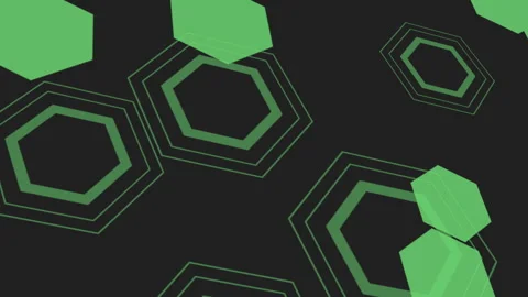 Hexagonal green pattern on black background design element for website or app Stock Footage 285694265